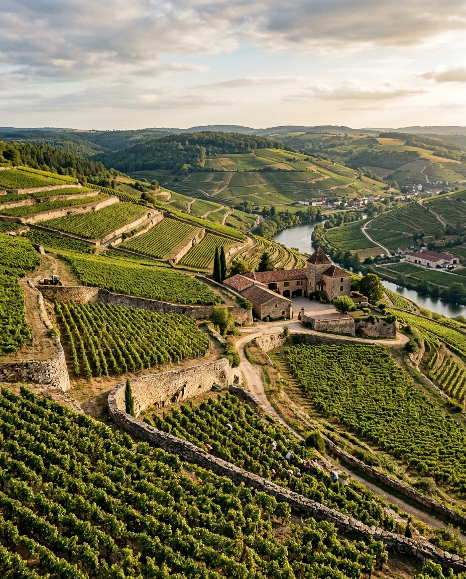 Wine country vineyard landscape