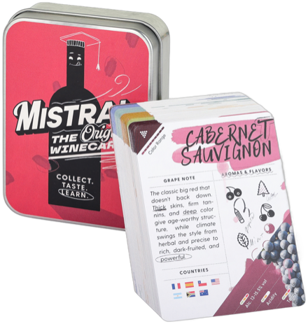 Mistral WineCards Deck ONE tin with card stack